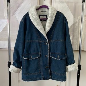 Womens Sherpa lined denim jacket